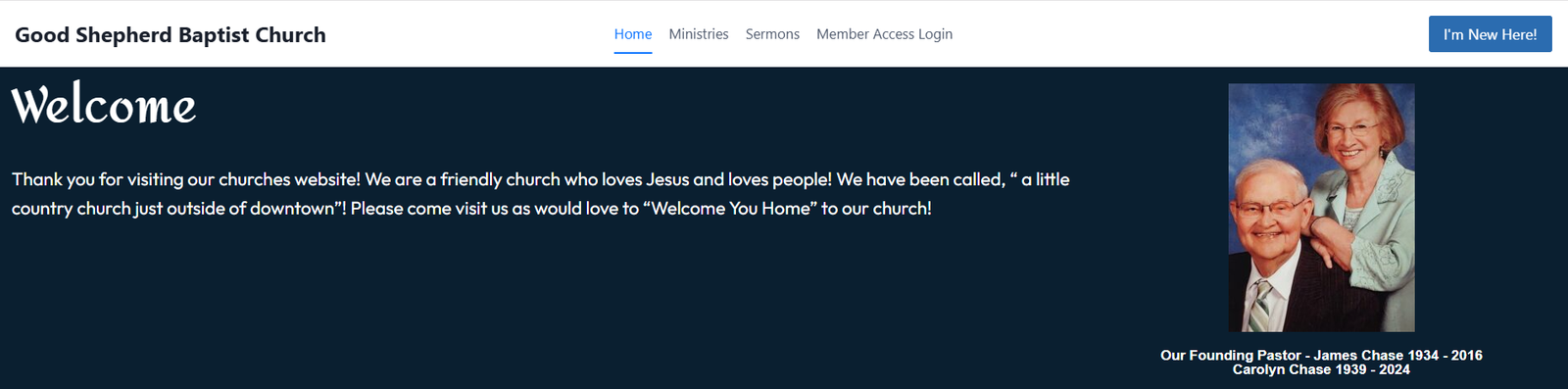 Good Shepherd Baptist Church website screenshot